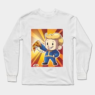 Vault Boy with Pizza Long Sleeve T-Shirt